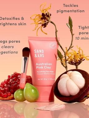 Sand & Sky Australian Pink Clay Porwfining Face Mask - Travel Size x3